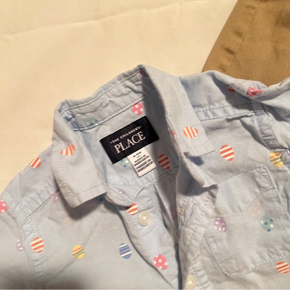 Infant short sleeve Easter button down and joggers - Picture 2 of 3